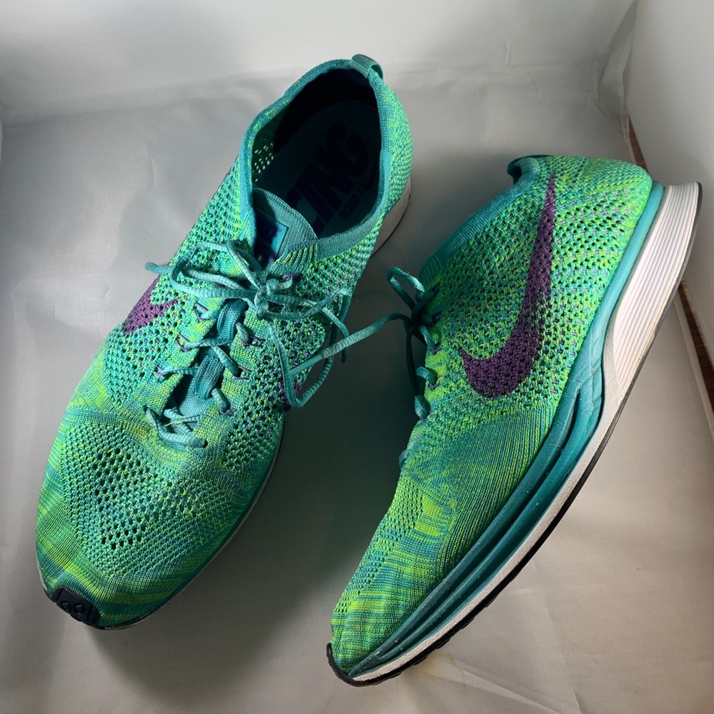 Used - Nike Flyknit Racer Turquoise size 14 - Picture 5 of 8